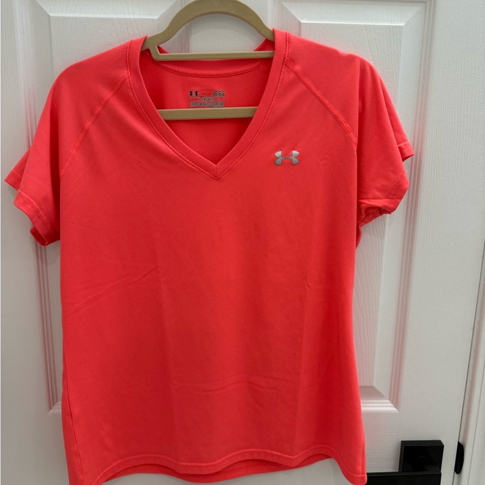 Under Armour Neon Pink Short Sleeve Fitted Tee